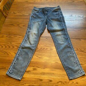 INC Denim Skinny Leg Bejeweled jeans size 4
